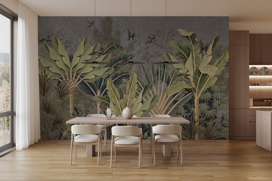 Fond d'écran avec une forêt tropicale