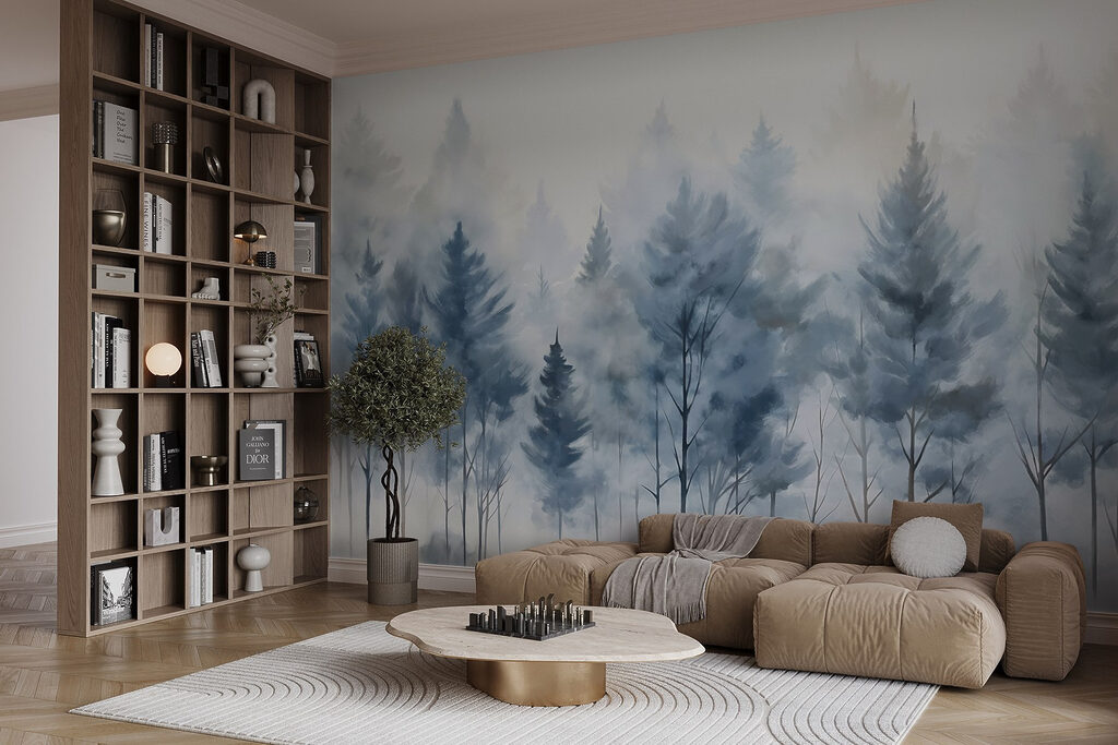 Group of trees in fog