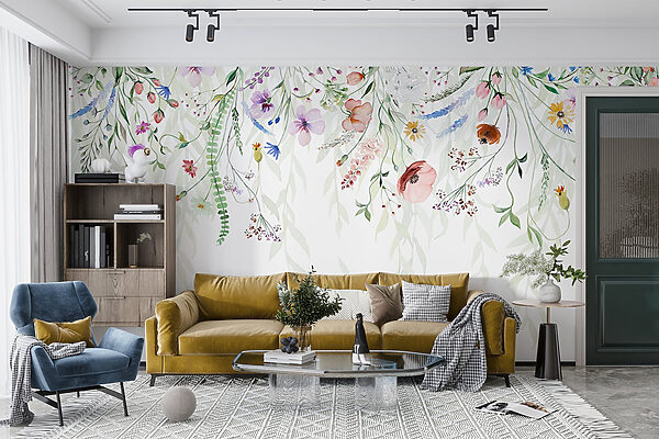 Aquarelle de fleurs et de feuilles Aquarelle de fleurs et de feuilles