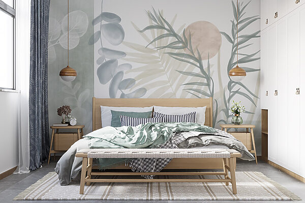 Illustration botanique sereine dans des tons doux Illustration botanique sereine dans des tons doux