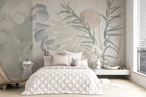 Illustration botanique sereine dans des tons doux Illustration botanique sereine dans des tons doux