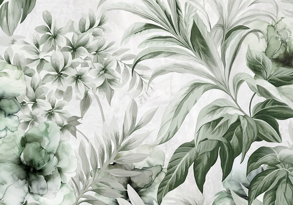 Motifs botaniques frais dans les tons verts Motifs botaniques frais dans les tons verts