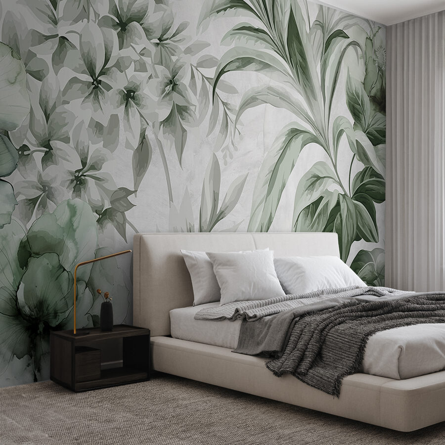 Motifs botaniques frais dans les tons verts Motifs botaniques frais dans les tons verts