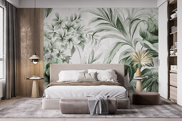 Motifs botaniques frais dans les tons verts Motifs botaniques frais dans les tons verts
