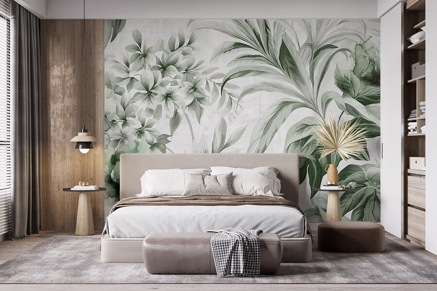 Motifs botaniques frais dans les tons verts Motifs botaniques frais dans les tons verts