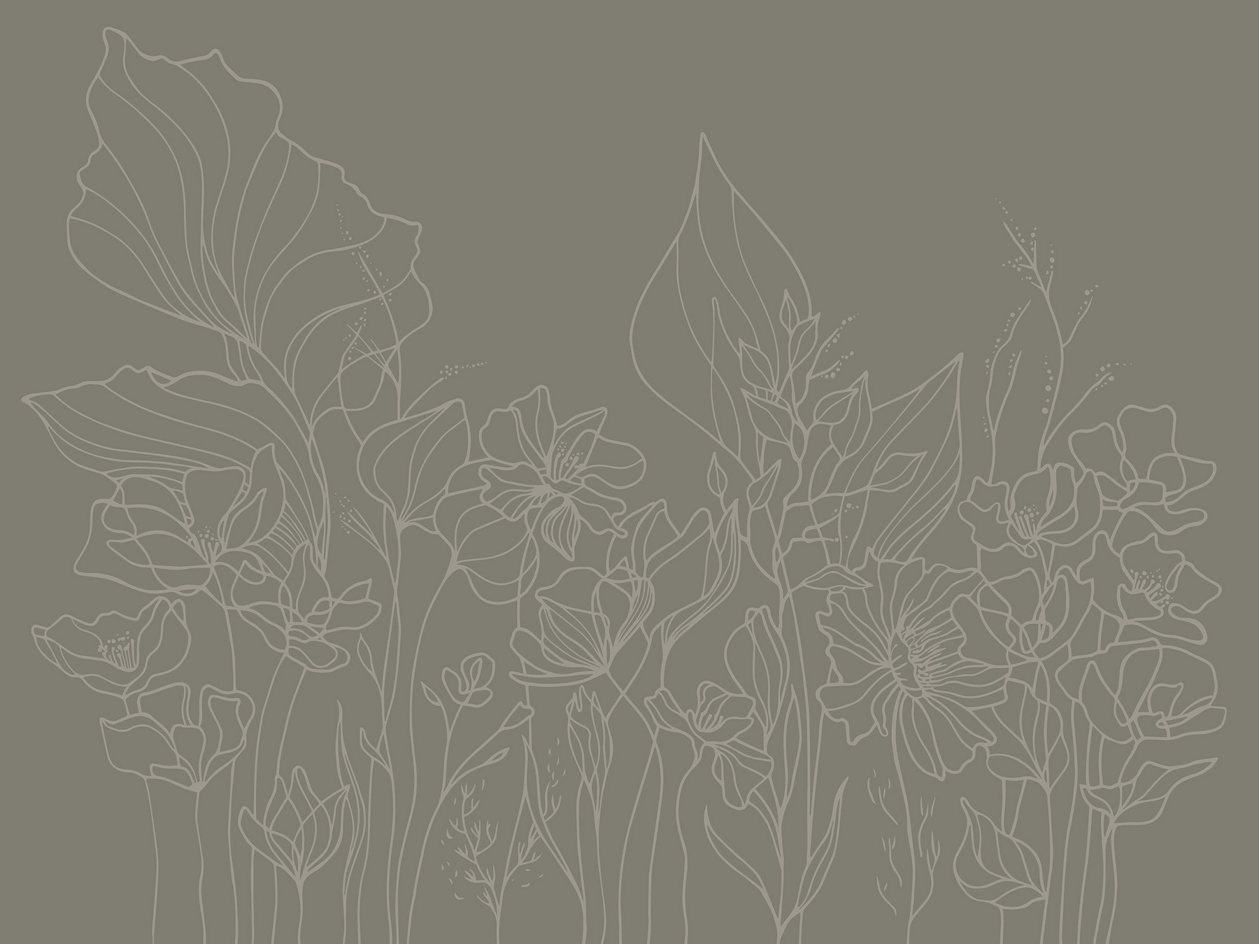 Line drawing of flowers