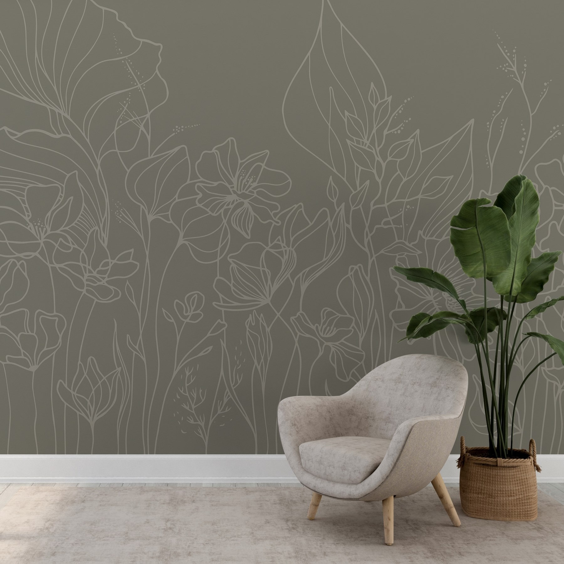 Line drawing of flowers