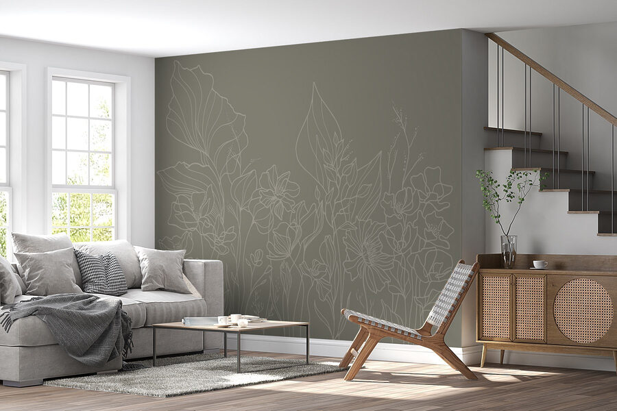 Dessin au trait de fleurs
