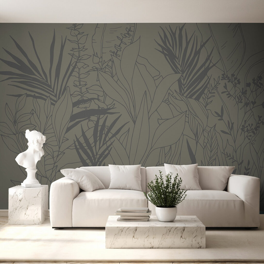 Drawing of plants and leaves
