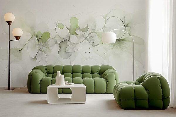 Formes fluides et tons verts doux Formes fluides et tons verts doux