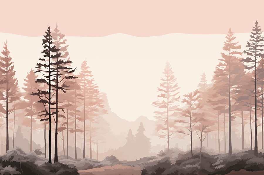 Paysage d'arbres et de buissons