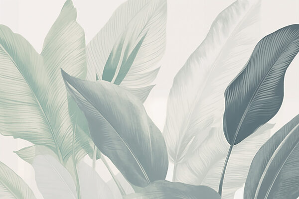 Feuilles luxuriantes dans des tons verts doux Feuilles luxuriantes dans des tons verts doux