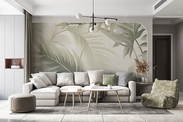 Motifs tropicaux doux dans des tons sourds Motifs tropicaux doux dans des tons sourds
