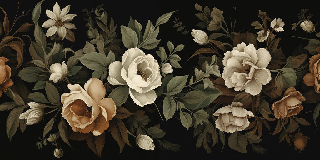 Fleurs délicates sur fond sombre Fleurs délicates sur fond sombre