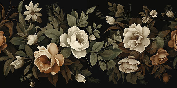 Fleurs délicates sur fond sombre Fleurs délicates sur fond sombre