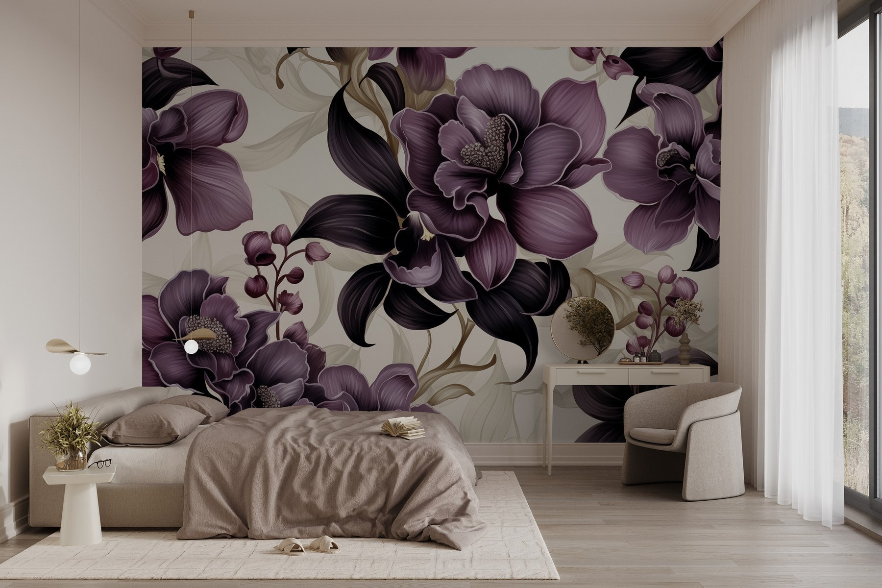Elegant purple floral design pattern