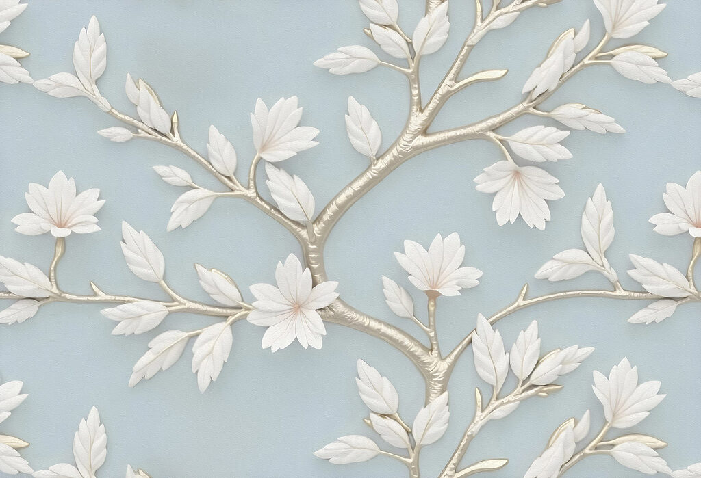 Arbre avec des feuilles et des fleurs blanches Arbre avec des feuilles et des fleurs blanches