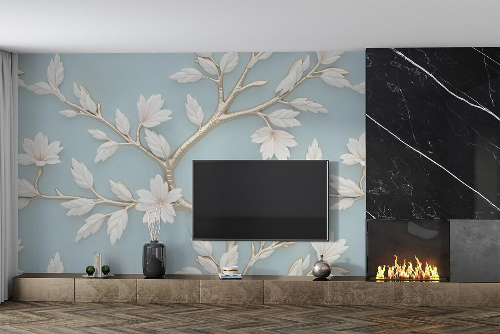 Tree with white leaves and flowers