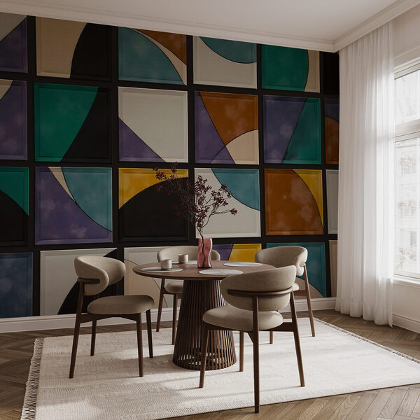 Mur avec des carrés de différentes couleurs Mur avec des carrés de différentes couleurs