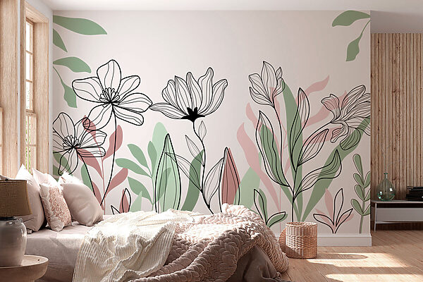 Ligne de fleurs et de feuilles Ligne de fleurs et de feuilles