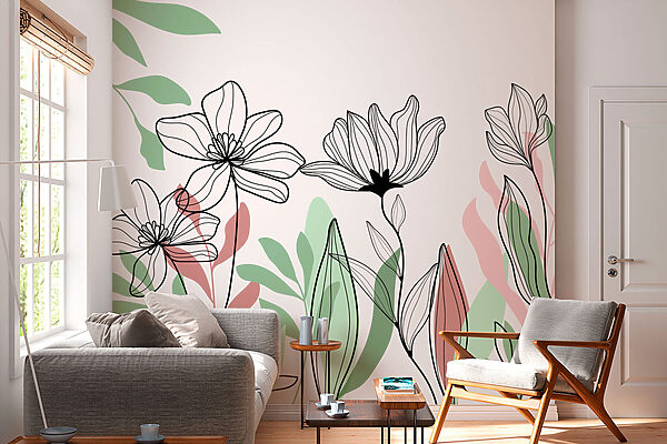 Ligne de fleurs et de feuilles Ligne de fleurs et de feuilles
