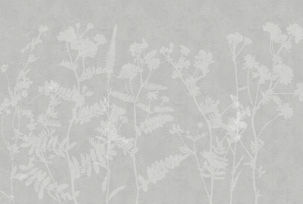 Motif floral blanc sur fond gris Motif floral blanc sur fond gris
