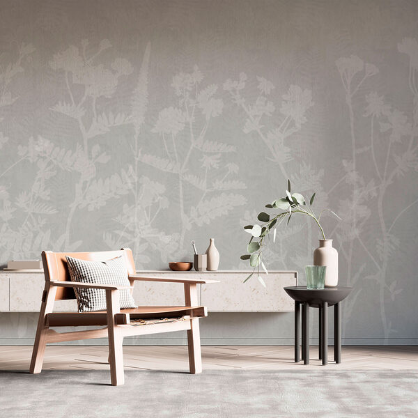 Motif floral blanc sur fond gris Motif floral blanc sur fond gris