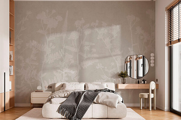 Motif floral blanc sur fond gris Motif floral blanc sur fond gris