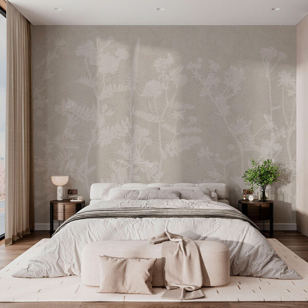 Motif floral blanc sur fond gris Motif floral blanc sur fond gris
