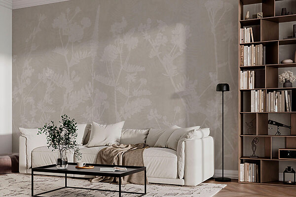 Motif floral blanc sur fond gris Motif floral blanc sur fond gris