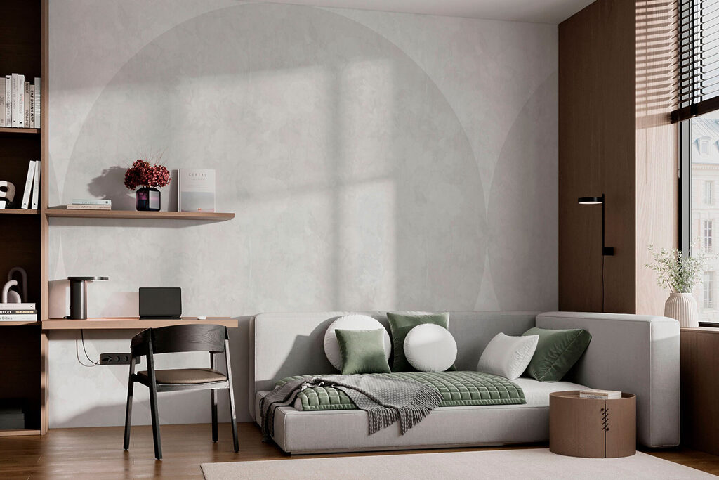 White circle with flowers on it