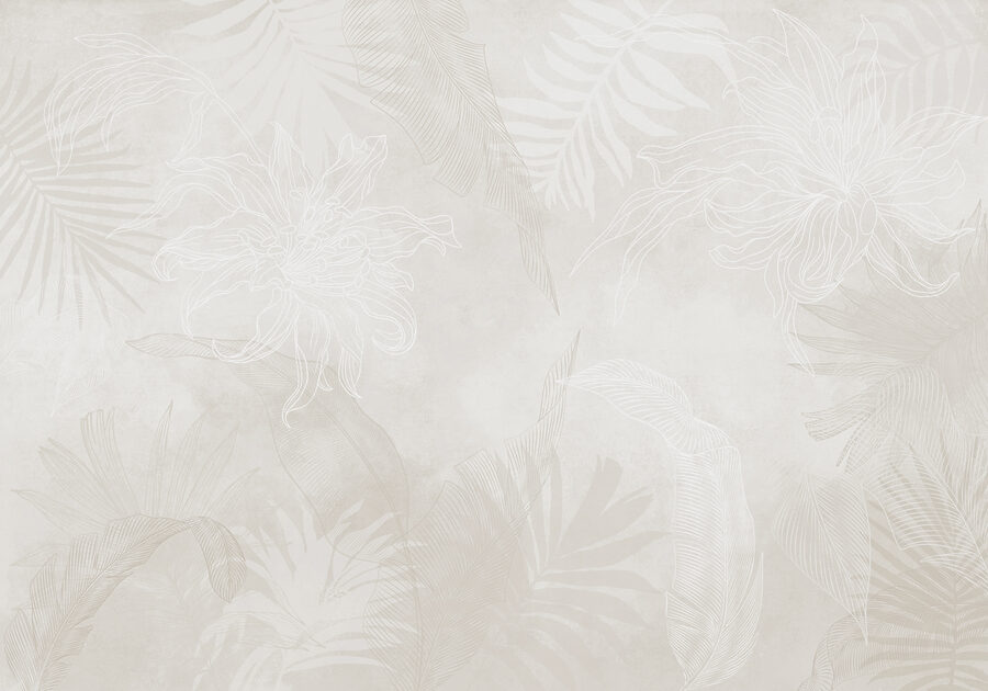 Papier peint Fond blanc avec des feuilles – Image 4