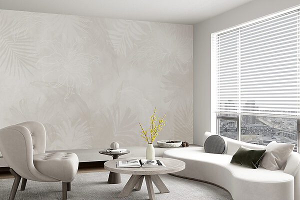 Motif floral blanc sur fond gris Motif floral blanc sur fond gris