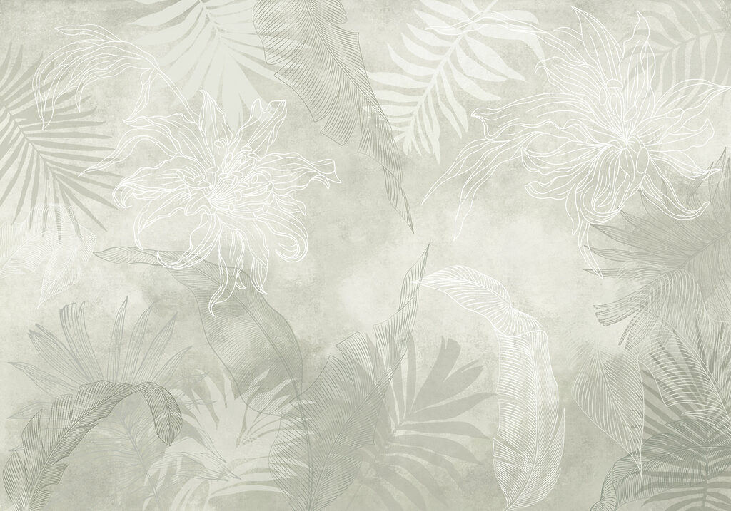 Motif floral blanc et gris Motif floral blanc et gris
