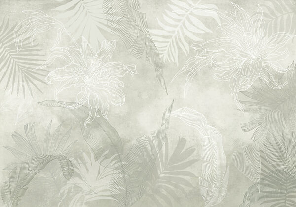 Motif floral blanc et gris Motif floral blanc et gris