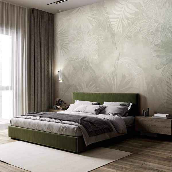 Motif floral blanc et gris Motif floral blanc et gris