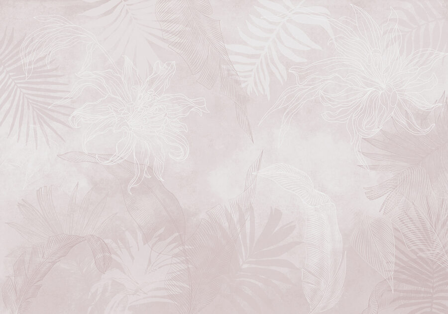 Motif floral blanc et rose