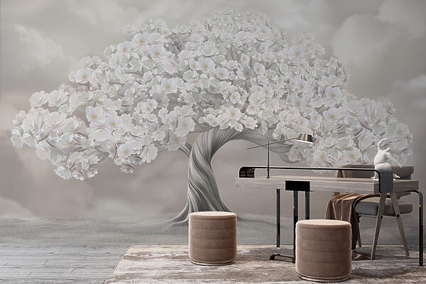Arbre à fleurs blanches Arbre à fleurs blanches