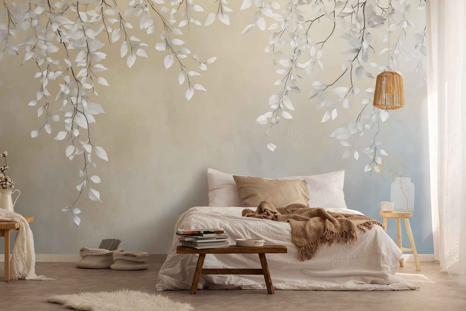 White leaves on a branch