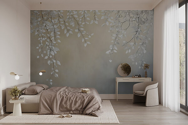 Feuilles blanches sur une branche Feuilles blanches sur une branche