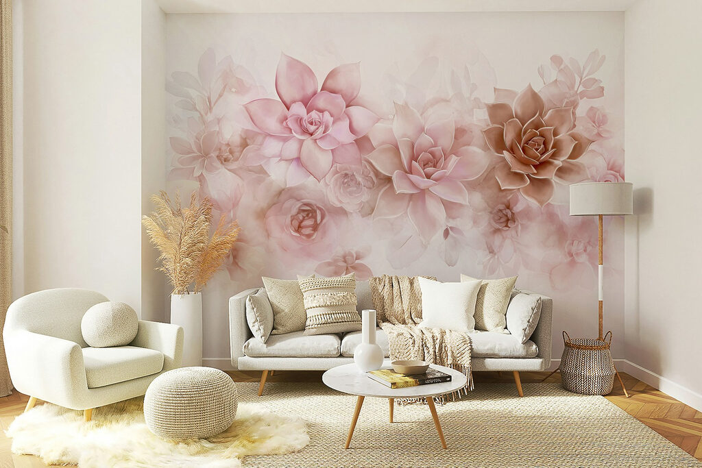 Group of flowers on a white background