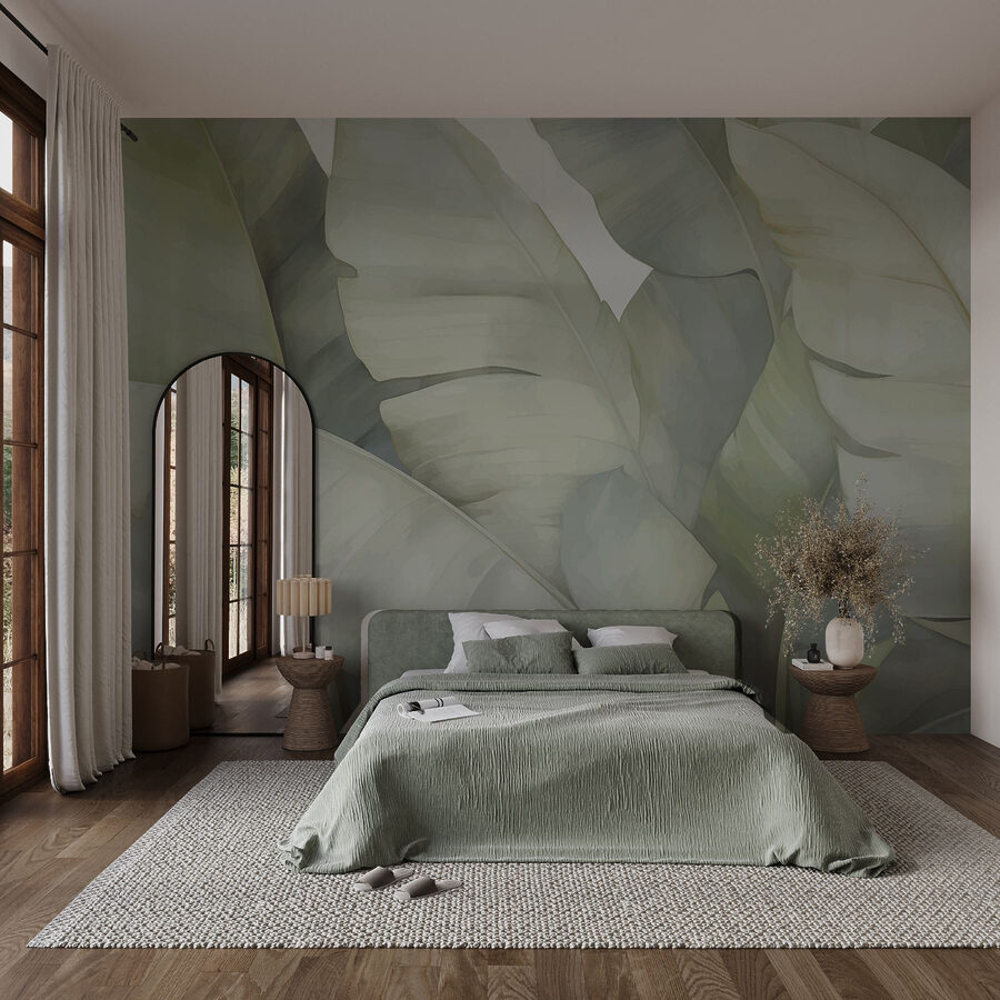 Feuilles luxuriantes aux teintes douces