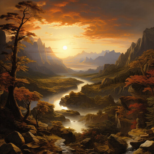 River running through a valley River running through a valley