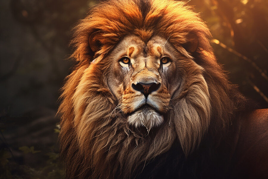 Lion à la très longue crinière