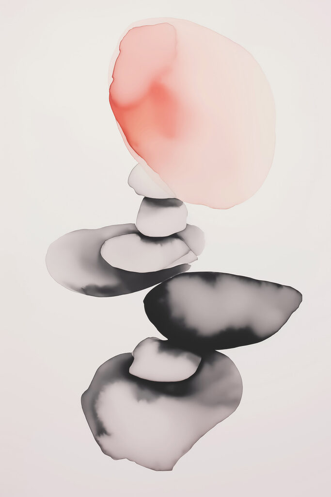 Balanced stones with soft hues