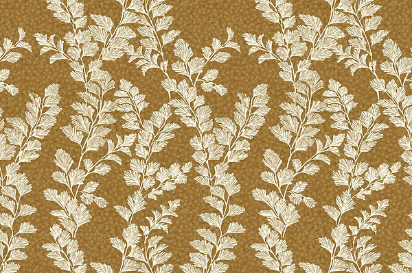 Motif de feuilles blanches sur fond brun Motif de feuilles blanches sur fond brun