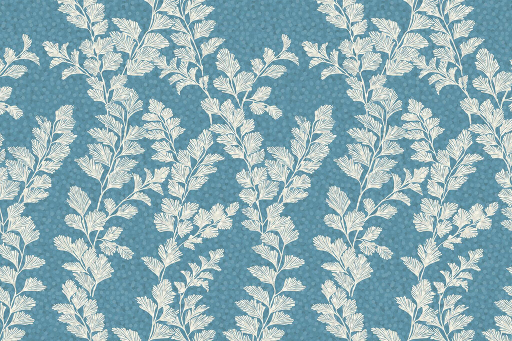 Motif de feuilles blanches sur fond bleu Motif de feuilles blanches sur fond bleu