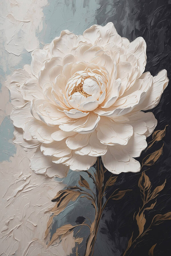 Fleur blanche avec des feuilles brunes Fleur blanche avec des feuilles brunes