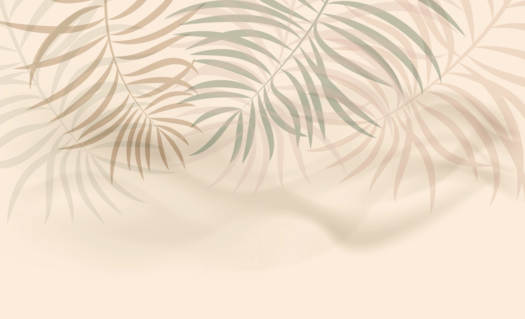 Soft palm leaves in gentle hues