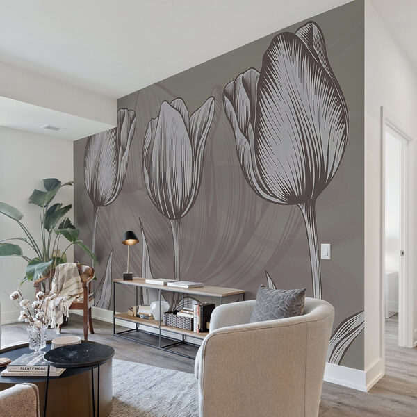 Ligne de fleurs avec feuilles Ligne de fleurs avec feuilles